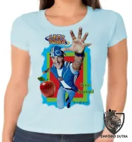 Baby look blusa Feminina Lazy Town Sportacus maçã saudavel - Foto 2