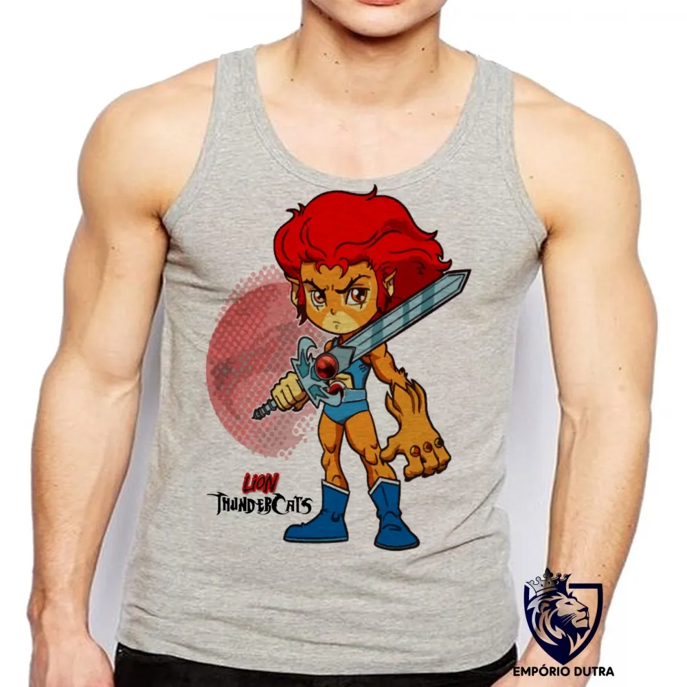 Camiseta Regata adulto ou infantil Mini Thundercats Lion leão gato cat