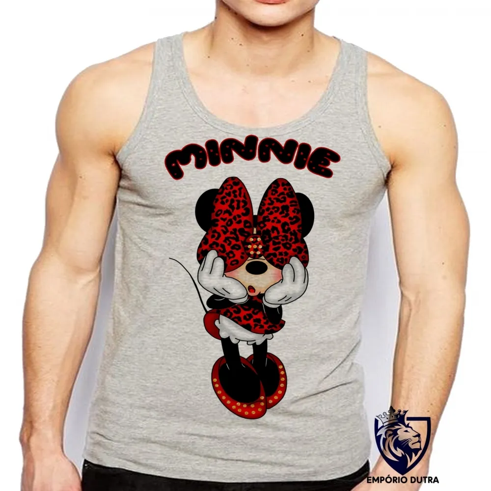 Camiseta Regata adulto ou infantil Minnie mouse tope rosto mickey disney Imagem