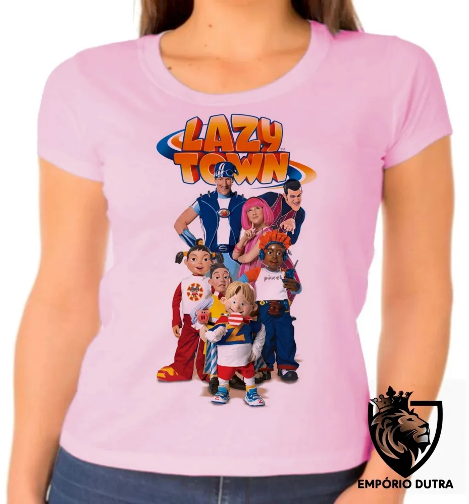 Baby look blusa Feminina Lazy Town todos personagens