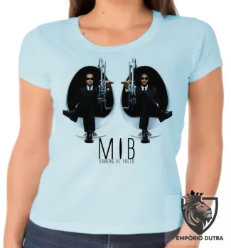 Baby look blusa Feminina MIB homens preto will smith filme cinema - Foto 2