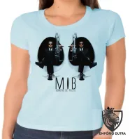 Baby look blusa Feminina MIB homens preto will smith filme cinema - Foto 2