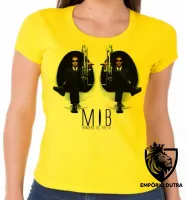 Baby look blusa Feminina MIB homens preto will smith filme cinema - Foto 3