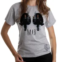 Baby look blusa Feminina MIB homens preto will smith filme cinema - Foto 6