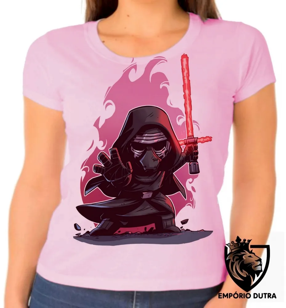Baby look blusa Feminina Ben Solo vilão Kylo Ren star wars Imagem
