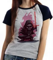 Baby look blusa Feminina Ben Solo vilão Kylo Ren star wars - Foto 2