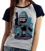 Baby look blusa Feminina ROBOCOP robo policial futuro - Foto 4