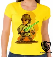 Baby look blusa Feminina Star Wars Luke Skywalker jedi - Foto 6