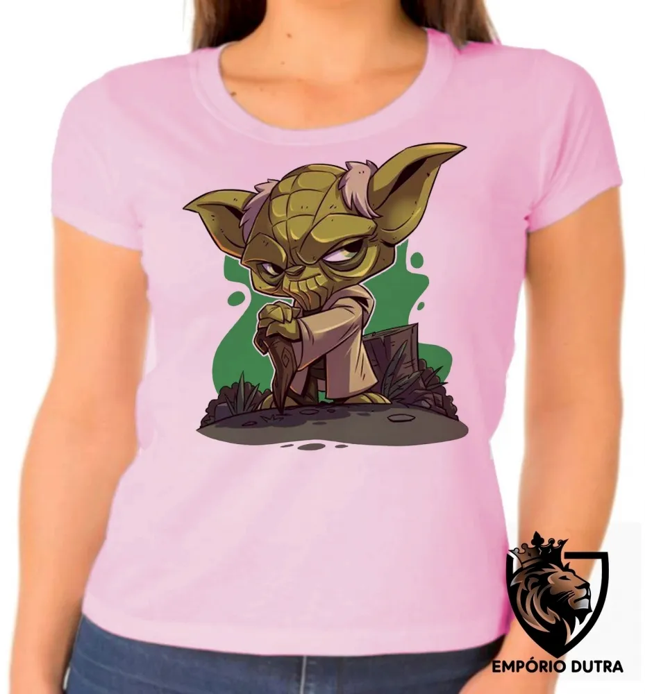 Baby look blusa Feminina Mestre yoda star wars jedi