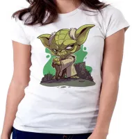 Baby look blusa Feminina Mestre yoda star wars jedi - Foto 5