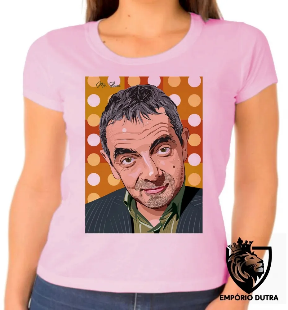 Baby look blusa Feminina Mister Bean bolinhas Imagem