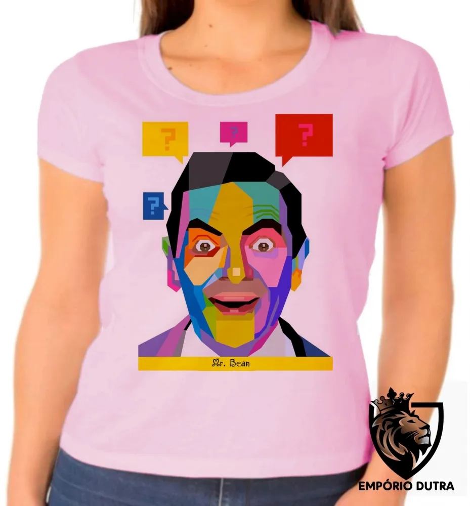 Baby look blusa Feminina Mister Bean serie seriado engraçado risos