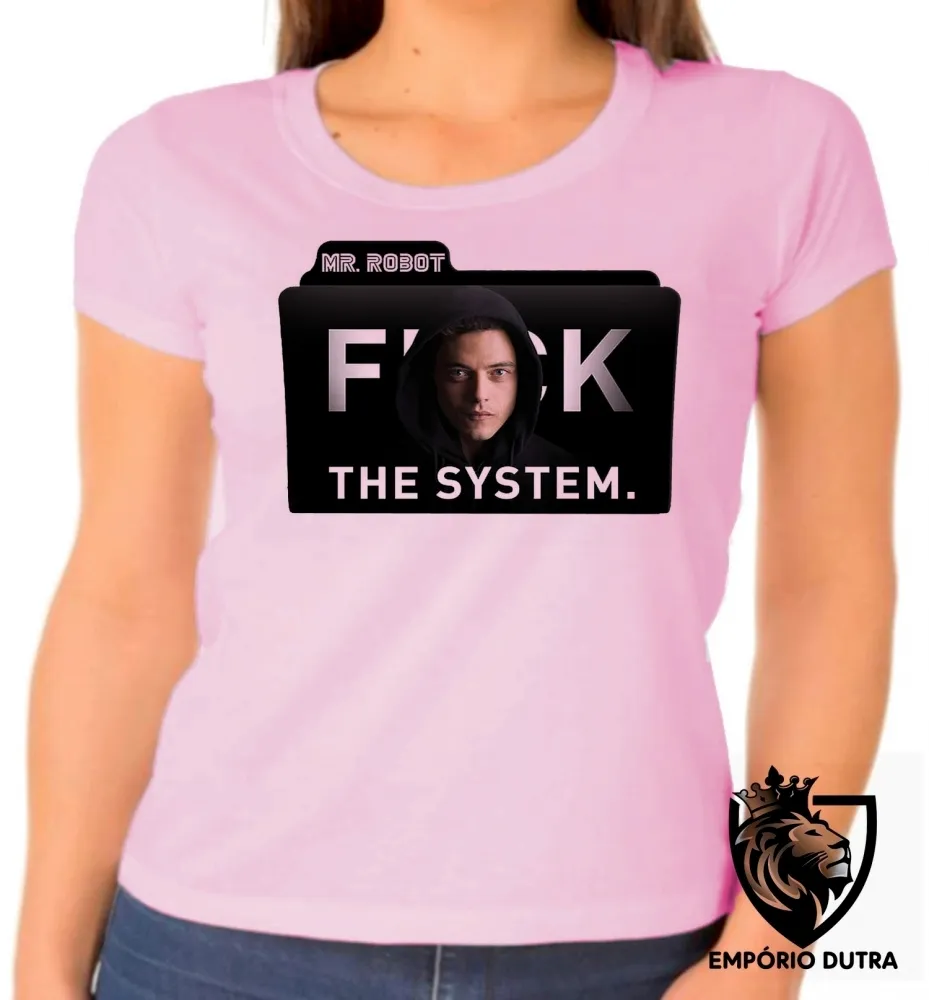 Baby look blusa Feminina Mister Robot serie seriado