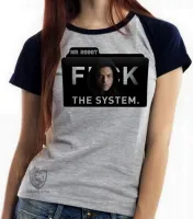 Baby look blusa Feminina Mister Robot serie seriado - Foto 4