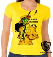 Baby look blusa Feminina O máscara terno amarelo - Foto 6