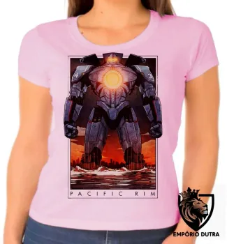 Baby look blusa Feminina Pacific Rim circulo de fogo robo