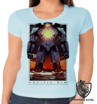 Baby look blusa Feminina Pacific Rim circulo de fogo robo - Foto 2
