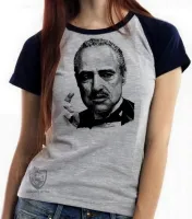 Baby look blusa Feminina poderoso chefão the godfather marlon brando - Foto 2