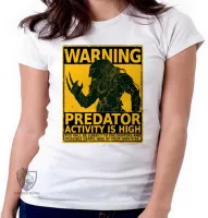 Baby look blusa Feminina predador alien warning perigo cartaz - Foto 5