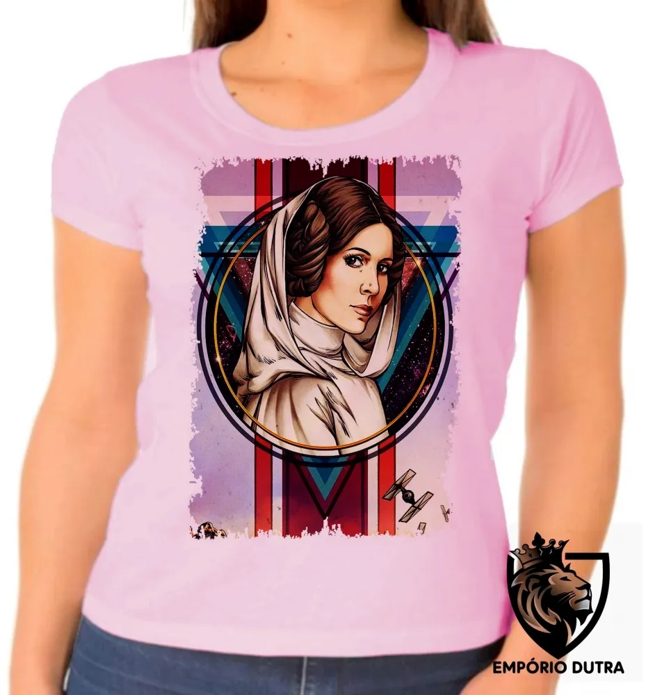 Baby look blusa Feminina Princesa Leia Organa