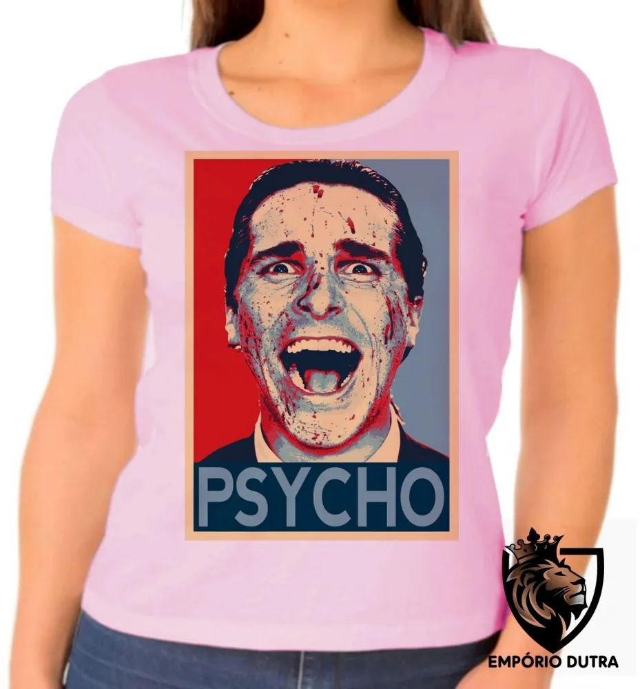 Baby look blusa Feminina Psycho Patrick Batman Christian Bale Imagem