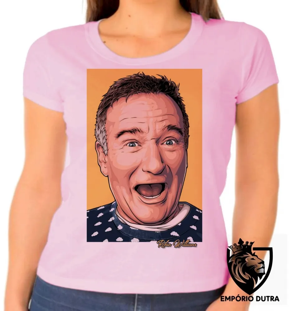Baby look blusa Feminina Robin Williams ator Imagem