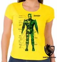 Baby look blusa Feminina Robocop policia arma armadura - Foto 3