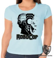 Baby look blusa Feminina Robocop policial futuro filme cabeça - Foto 2