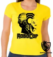 Baby look blusa Feminina Robocop policial futuro filme cabeça - Foto 3