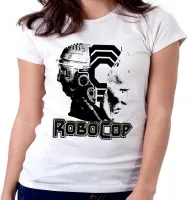 Baby look blusa Feminina Robocop policial futuro filme cabeça - Foto 5