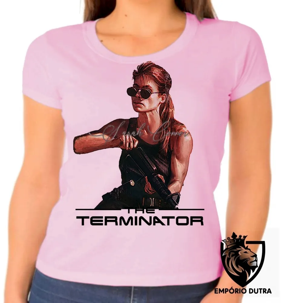 Baby look blusa Feminina Sarah Connor exterminador do futuro