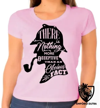 Baby look blusa Feminina Sherlock Holmes cachimbo