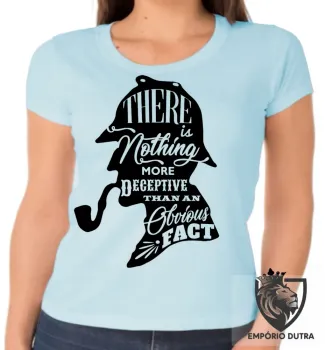 Baby look blusa Feminina Sherlock Holmes cachimbo - Foto 2