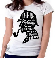 Baby look blusa Feminina Sherlock Holmes cachimbo - Foto 4