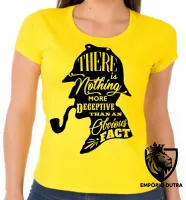 Baby look blusa Feminina Sherlock Holmes cachimbo - Foto 6