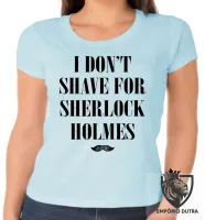Baby look blusa Feminina Sherlock Holmes I don't shave - Foto 2
