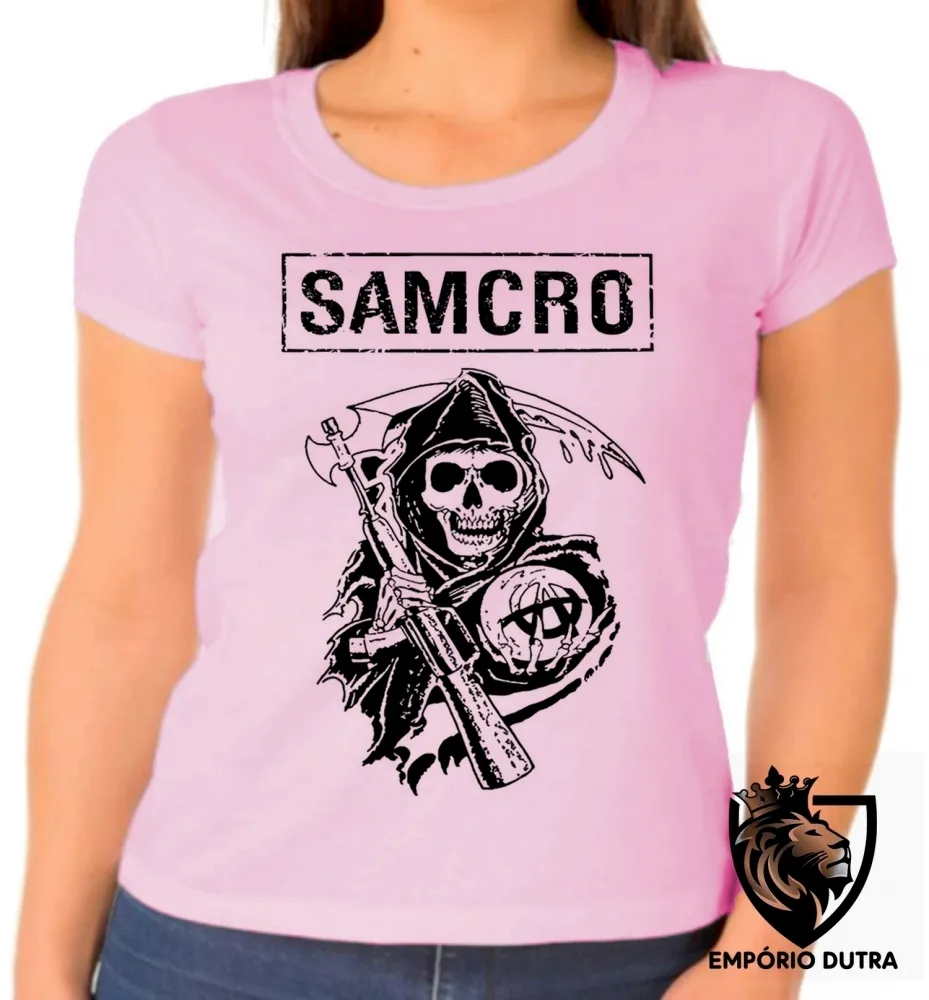 Baby look blusa Feminina soa samcro harley moto Imagem
