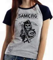 Baby look blusa Feminina soa samcro harley moto - Foto 2