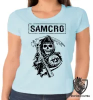 Baby look blusa Feminina soa samcro harley moto - Foto 5