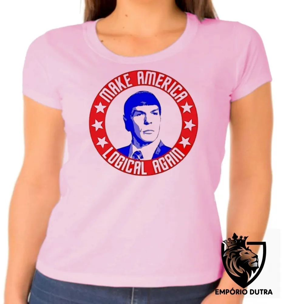 Baby look blusa Feminina Spock make america Imagem