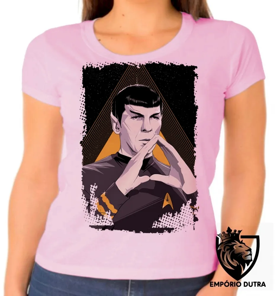 Baby look blusa Feminina Spock star trek Imagem