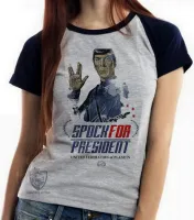 Baby look blusa Feminina Spock para presidente - Foto 4