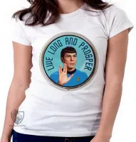 Baby look blusa Feminina Spock vida longa e próspera - Foto 4