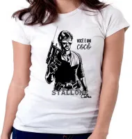 Baby look blusa Feminina Stallone Cobra você é um cocô rambo - Foto 2