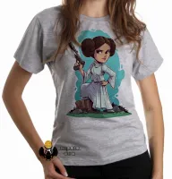 Baby look blusa Feminina Star Wars princesa Leia Organa Guerra estrelas - Foto 4