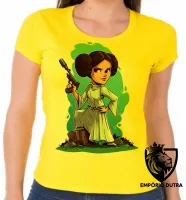 Baby look blusa Feminina Star Wars princesa Leia Organa Guerra estrelas - Foto 5