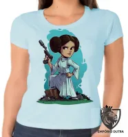Baby look blusa Feminina Star Wars princesa Leia Organa Guerra estrelas - Foto 6