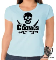 Baby look blusa Feminina The Goonies caveira filme piratas anos 80 - Foto 2