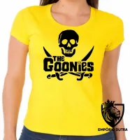 Baby look blusa Feminina The Goonies caveira filme piratas anos 80 - Foto 3