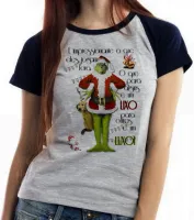 Baby look blusa Feminina The Grinch Lixo Luxo natal presentes - Foto 4